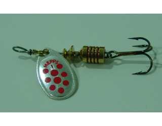 CUCHARILLA MEPPS AGLIA 1 PLATA PUNTOS ROJOS