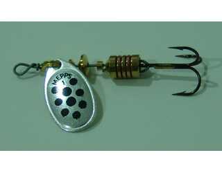 CUCHARILLA MEPPS AGLIA 1 PLATA PUNTOS NEGROS