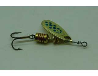 CUCHARILLA MEPPS COMET 1 ORO PUNTOS AZULES