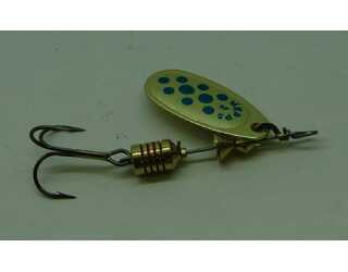 CUCHARILLA MEPPS COMET 2 ORO PUNTOS AZULES_1