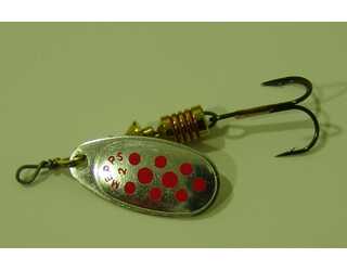 CUCHARILLA MEPPS COMET 2 PLATA PUNTOS ROJOS CUCHARILLA MEPPS COMET 2 PLATA PUNTOS ROJOS