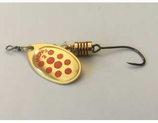 CUCHARILLA MEPPS AGLIA ANZUELO SIMPLE SIN MUERTE 2 OPR -ORO PUNTOS ROJOS CUCHARILLA MEPPS AGLIA ANZUELO SIMPLE SIN MUERTE 2 OPR -ORO PUNTOS ROJOS