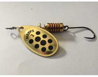 CUCHARILLA MEPPS AGLIA ANZUELO SIMPLE SIN MUERTE 3 OPN - ORO PUNTOS NEGROS CUCHARILLA MEPPS AGLIA ANZUELO SIMPLE SIN MUERTE 3 OPN - ORO PUNTOS NEGROS