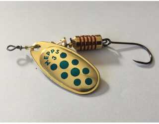 CUCHARILLA MEPPS COMET ANZUELO SIMPLE SIN MUERTE 3 OPA - ORO PUNTOS AZULES CUCHARILLA MEPPS COMET ANZUELO SIMPLE SIN MUERTE 3 OPA - ORO PUNTOS AZULES