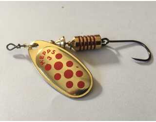 CUCHARILLA MEPPS COMET ANZUELO SIMPLE SIN MUERTE 3 OPR - ORO PUNTOS ROJOS