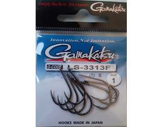 ANZUELO GAMAKATSU LS-3313F EYED HOOKS BLACK 1 (8 unidades)