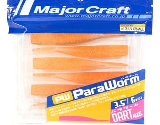 MAJOR CRAFT PARAWORM 3.5" COL #108 UV ORANGE (6 unidades)