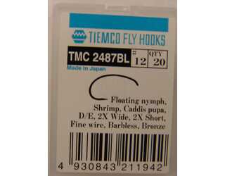 ANZUELO TIEMCO TMC-2487BL Nº12 Caja de 20 uds  ANZUELO TIEMCO TMC-2487BL Nº12 Caja de 20 uds