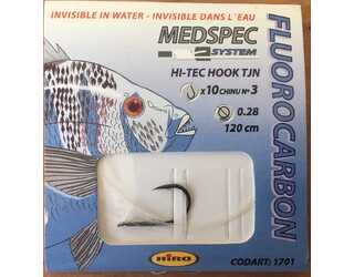 ANZUELO MONTADO FLUOROCARBON HIRO Nº 3 0.28mm 120cm (10 unidades) ANZUELO MONTADO FLUOROCARBON HIRO Nº 3 0.28mm 120cm (10 unidades)