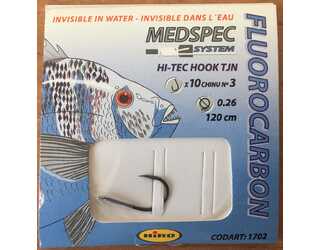 ANZUELO MONTADO FLUOROCARBON HIRO Nº 3 0.26mm 120cm (10 unidades) ANZUELO MONTADO FLUOROCARBON HIRO Nº 3 0.26mm 120cm (10 unidades)