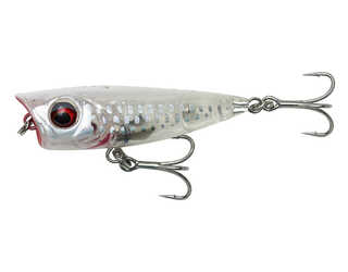 3D MINNOW POPPER 4.3CM 2.6G FLOATING CRYSTAL WHITE  3D MINNOW POPPER 4.3CM 2.6G FLOATING CRYSTAL WHITE