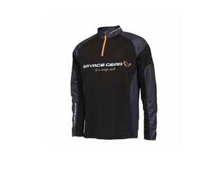 CAMISETA SAVAGE GEAR TOURNAMENT GEAR SHIRT 1/2 ZIP M BLACK INK