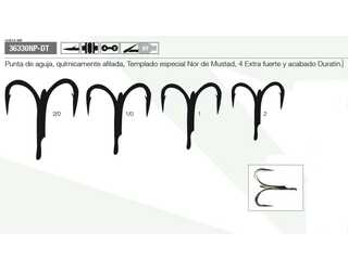 ANZUELO MUSTAD TRIPLE ULTRA 36330NPDT 1/0 (5 unidades)