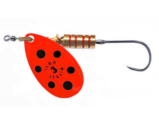 CUCHARILLA ILBA TONDO NARANJA FLUOR PUNTOS NEGROS Nº 1 3 GR (1 ANZUELO SIN