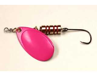 CUCHARILLA ILBA TONDO FLUOR PINK Nº 2 5 GR (1 ANZUELO SIN MUERTE)  CUCHARILLA ILBA TONDO FLUOR PINK Nº 2 5 GR (1 ANZUELO SIN MUERTE)