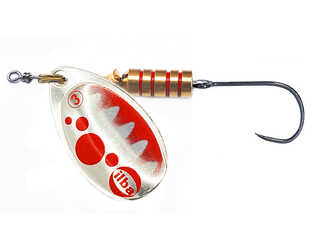 CUCHARILLA ILBA TONDO BUBBLE PLATA PUNTOS ROJOS Nº 1 3 GR (1 ANZUELO SIN MU