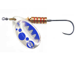 CUCHARILLA ILBA TONDO BUBBLE PLATA PUNTOS AZULES Nº 1 3 GR (1 ANZUELO SIN M