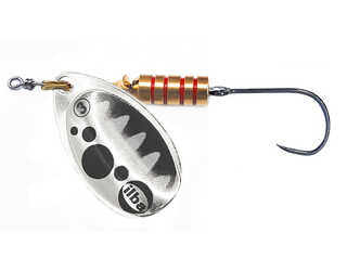 CUCHARILLA ILBA TONDO BUBBLE PLATA PUNTOS NEGROS Nº 1 3 GR (1 ANZUELO SIN M