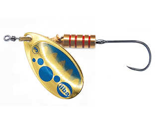 CUCHARILLA ILBA TONDO BUBBLE ORO PUNTOS AZULES Nº 3 7 GR (1 ANZUELO SIN MUE