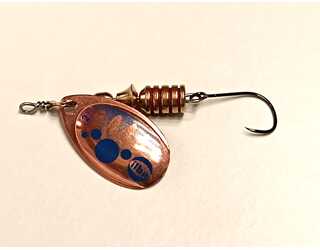 CUCHARILLA ILBA TONDO BUBBLE COBRE PUNTOS AZULES Nº 2 5 GR (1 ANZUELO SIN M  CUCHARILLA ILBA TONDO BUBBLE COBRE PUNTOS AZULES Nº 2 5 GR (1 ANZUELO SIN M