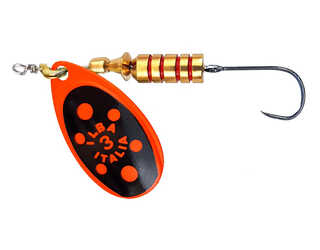 CUCHARILLA ILBA TONDO BOLT NEGRA NARANJA FLUOR N°3 7 GR (1 ANZUELO SIN MUER