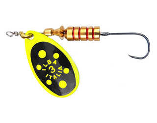 CUCHARILLA ILBA TONDO BOLT NEGRA LIMON FLUOR N°1 3 GR (1 ANZUELO SIN MUERTE