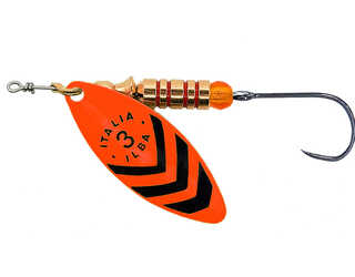 CUCHARILLA ILBA LUNGO NARANJA FLUOR RAYAS NEGRAS Nº 2 5 GR (1 ANZUELO SIN M  CUCHARILLA ILBA LUNGO NARANJA FLUOR RAYAS NEGRAS Nº 2 5 GR (1 ANZUELO SIN M