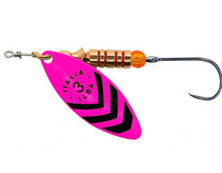 CUCHARILLA ILBA LUNGO ROSA FLUOR RAYAS NEGRAS Nº 1 3 GR (1 ANZUELO SIN MUER  CUCHARILLA ILBA LUNGO ROSA FLUOR RAYAS NEGRAS Nº 1 3 GR (1 ANZUELO SIN MUER