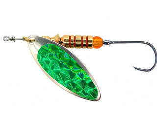 CUCHARILLA ILBA LUNGO ALPHA PLATA MIRALL VERDE Nº 3 7 GR (1 ANZUELO SIN MUE  CUCHARILLA ILBA LUNGO ALPHA PLATA MIRALL VERDE Nº 3 7 GR (1 ANZUELO SIN MUE