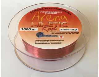 NYLON MONOFILAMENTO ARENA MIMETIC RED 0.24 - 1000m ROJO 13kg NYLON MONOFILAMENTO ARENA MIMETIC RED 0.24 - 1000m ROJO 13kg