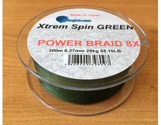 .XTREM SPIN BRAID 8X GREEN 300m 0,27mm 25 kg 55,10LB