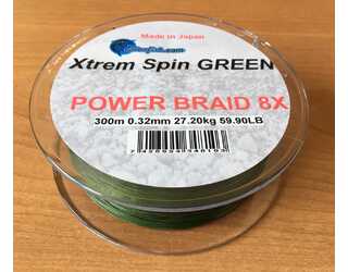 .XTREM SPIN BRAID 8X GREEN 300m 0,32mm 27,20 kg 59,90LB