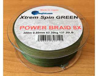 .XTREM SPIN BRAID 8X GREEN 300m 0,50mm 62,30kg 137,20LB
