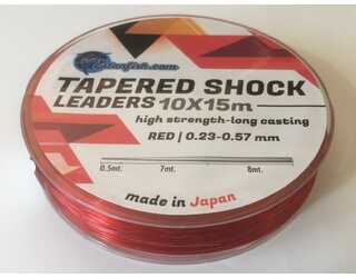 COLA SURF CASTING - TAPERED SURF LEADER RED 10X15 m 0,23-0,57mm  COLA SURF CASTING - TAPERED SURF LEADER RED 10X15 m 0,23-0,57mm