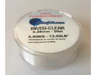 FLUOROCARBON 100% INVISI CLEAR 0,28 50m 5,90kg 13LB  FLUOROCARBON 100% INVISI CLEAR 0,28 50m 5,90kg 13LB