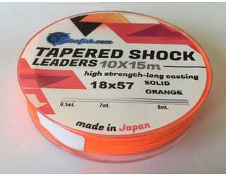 COLA SURF CASTING - TAPERED SURF LEADER SOLID ORANGE 10X15 m 0,18-0,57mm  COLA SURF CASTING - TAPERED SURF LEADER SOLID ORANGE 10X15 m 0,18-0,57mm
