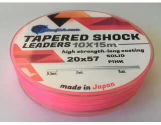 COLA SURF CASTING - TAPERED SURF LEADER SOLID PINK 10X15 m 0,20-0,57mm  COLA SURF CASTING - TAPERED SURF LEADER SOLID PINK 10X15 m 0,20-0,57mm