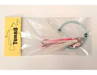 PLUMA CURRICAN CABEZA CRISTAL MEDIANA TURBO MOD 9004 PULPO BLANCO/ PLUMAS