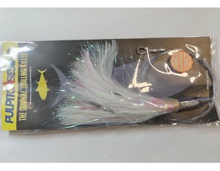 PULPITOASESINO - PLUMA ARTESANAL CURRI ALTURA BIRLLO Y CABEZA METALICA ROSA
