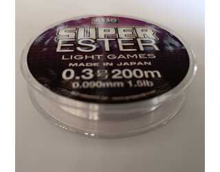 ASSO SUPER ESTER STD 200M SPOOL 0.3 GO 0,090mm WHITE-02 FLUO  ASSO SUPER ESTER STD 200M SPOOL 0.3 GO 0,090mm WHITE-02 FLUO