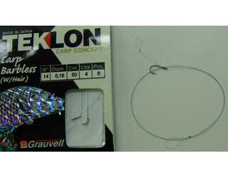 ANZUELO TEKLON CARP BARBLESS W/HAIR 14 (SIN MUERTE)