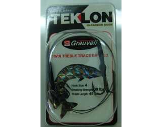 ANZUELO GRAUVELL TEKLON TWIN TREBLE TRACE BARBED 4 ANZUELO GRAUVELL TEKLON TWIN TREBLE TRACE BARBED 4