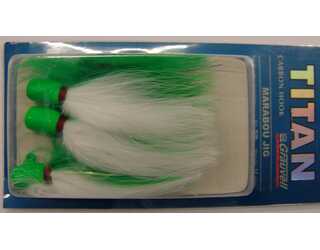 MARABOU JIG 3/0 FLUOR GREEN/WHITE (paquete de 3 unidades)  MARABOU JIG 3/0 FLUOR GREEN/WHITE (paquete de 3 unidades)