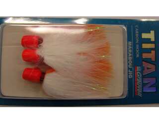 MARABOU JIG 3/0 FLUOR ORANGE/WHITE (paquete de 3 unidades)  MARABOU JIG 3/0 FLUOR ORANGE/WHITE (paquete de 3 unidades)