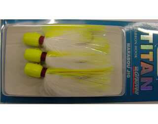 MARABOU JIG 3/0 FLUO YELLOW/WHITE (paquete de 3 unidades)  MARABOU JIG 3/0 FLUO YELLOW/WHITE (paquete de 3 unidades)