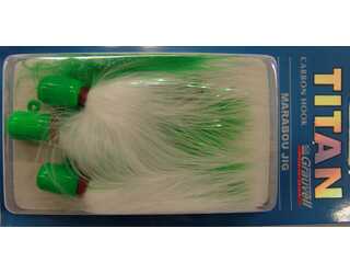 MARABOU JIG 4/0 FLUOR GREEN/WHITE (paquete de 3 unidades)  MARABOU JIG 4/0 FLUOR GREEN/WHITE (paquete de 3 unidades)
