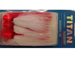 MARABOU JIG 4/0 FLUOR RED/WHITE (paquete de 3 unidades)  MARABOU JIG 4/0 FLUOR RED/WHITE (paquete de 3 unidades)