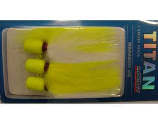 MARABOU JIG 4/0 FLUOR YELLOW/WHITE (paquete de 3 unidades)  MARABOU JIG 4/0 FLUOR YELLOW/WHITE (paquete de 3 unidades)