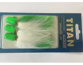 MARABOU JIG 5/0 28GR FLUOR GREEN/WHITE (paquete de 3 unidades)  MARABOU JIG 5/0 28GR FLUOR GREEN/WHITE (paquete de 3 unidades)