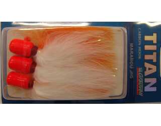 MARABOU JIG 5/0 28GR FLUOR ORANGE/WHITE (paquete de 3 unidades)  MARABOU JIG 5/0 28GR FLUOR ORANGE/WHITE (paquete de 3 unidades)